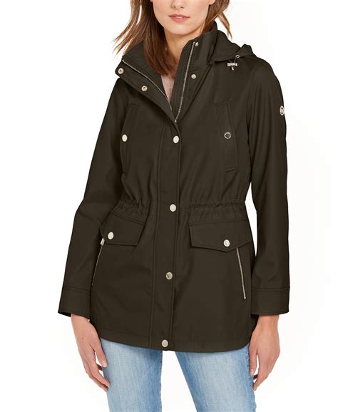 michael kors jacket metal polyester cotton|Michael Kors anorak jacket women.